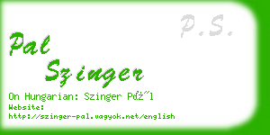 pal szinger business card